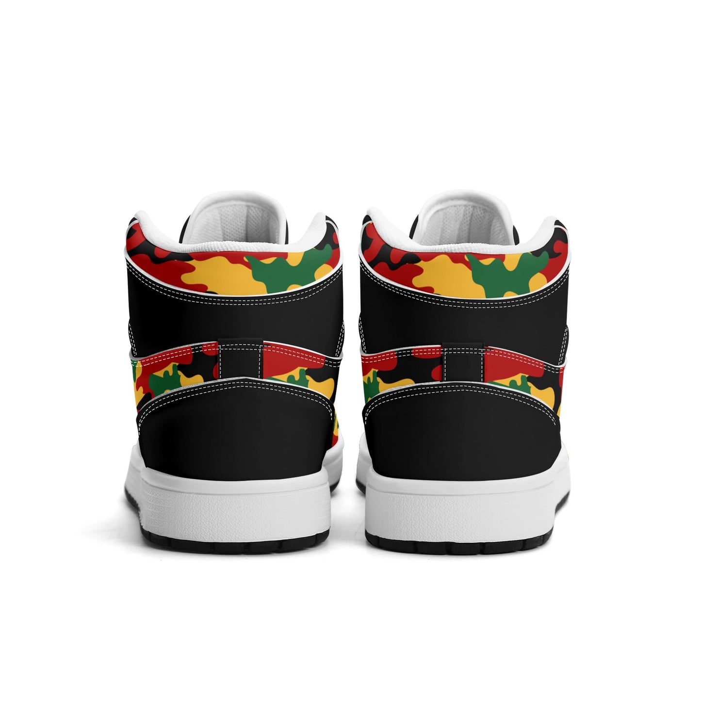 Rasta Black Shoes with camo print in black colorway