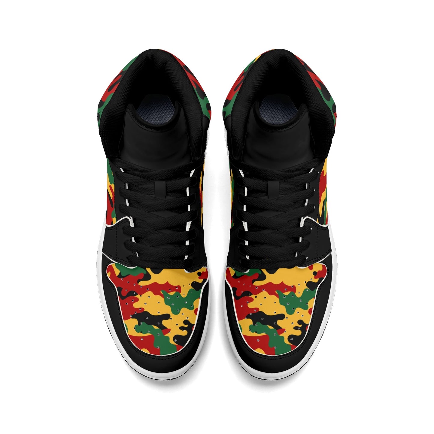 Rasta Black Shoes with camo print in black colorway