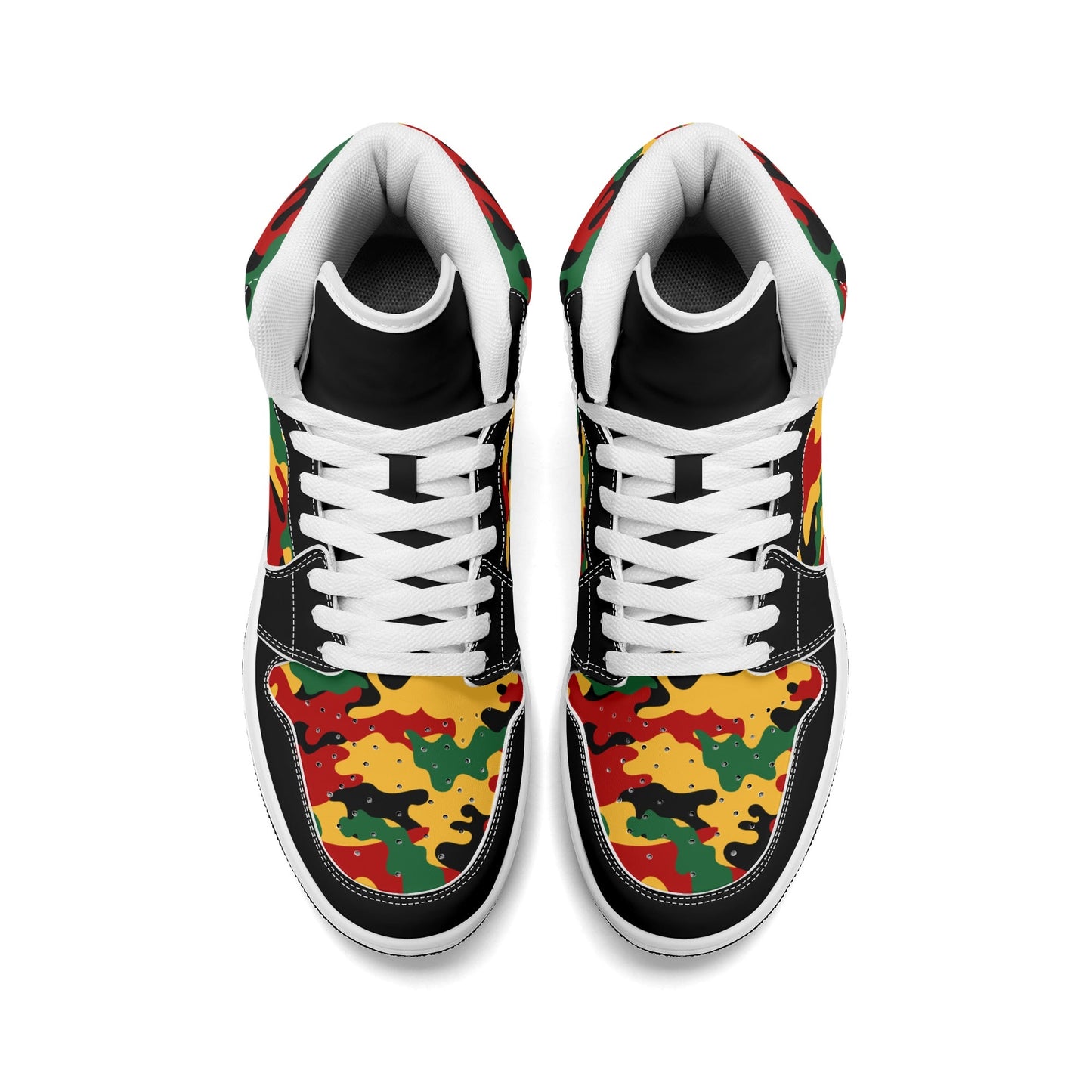 Rasta Black Shoes with camo print in black colorway