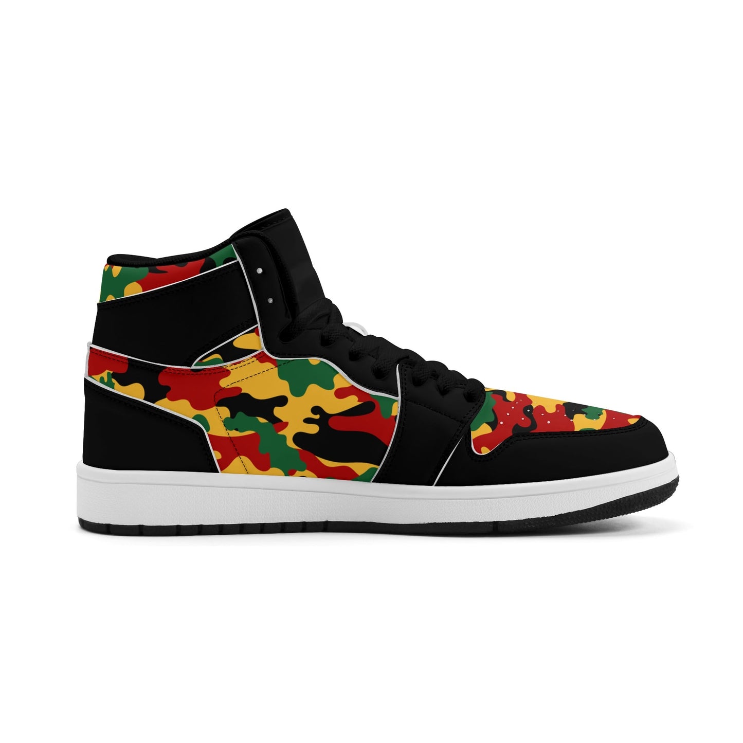 Rasta Black Shoes with camo print in black colorway
