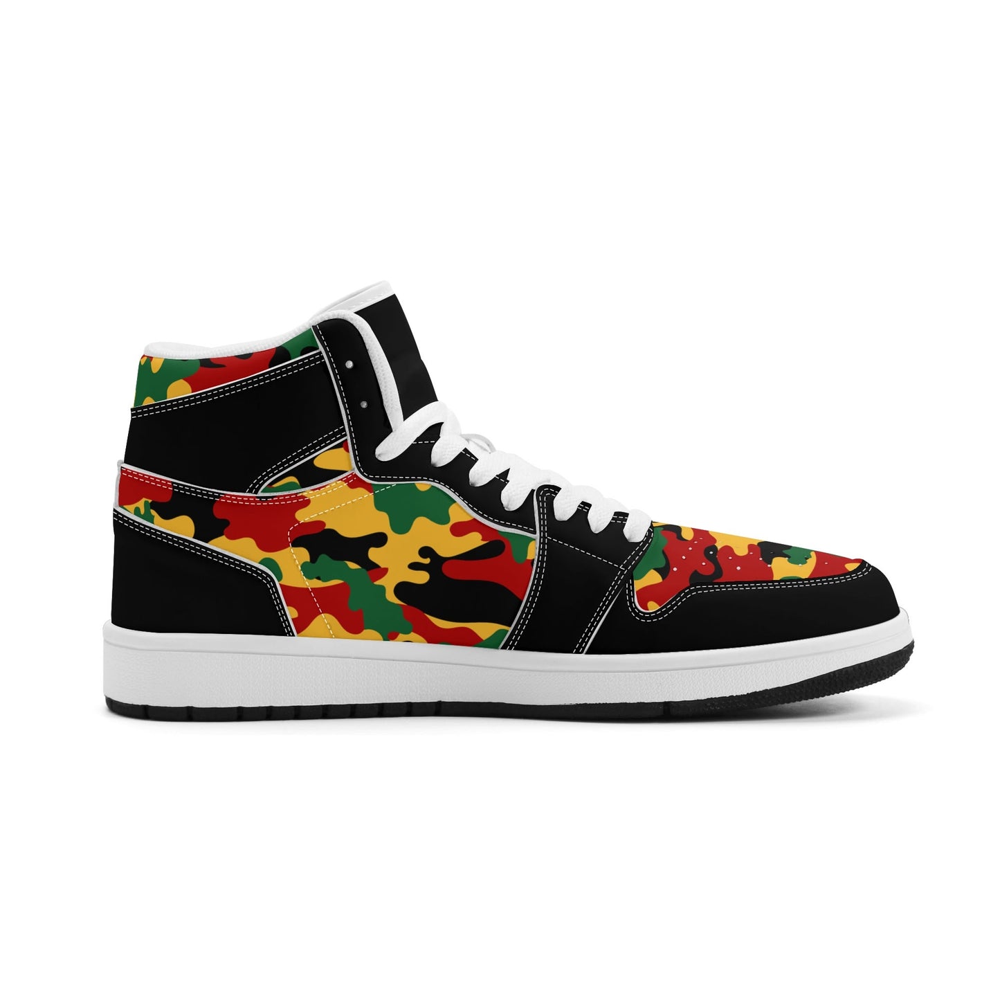 Rasta Black Shoes with camo print in black colorway