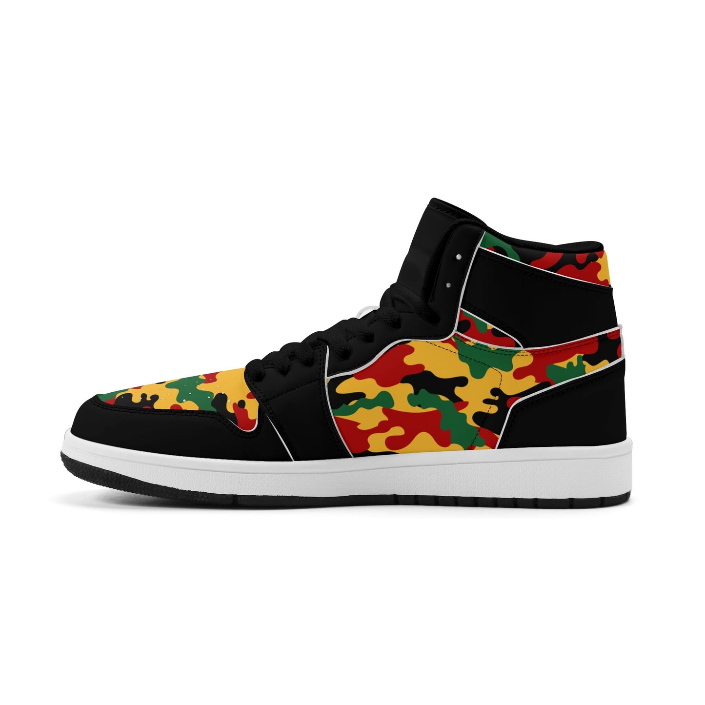 Rasta Black Shoes with camo print in black colorway