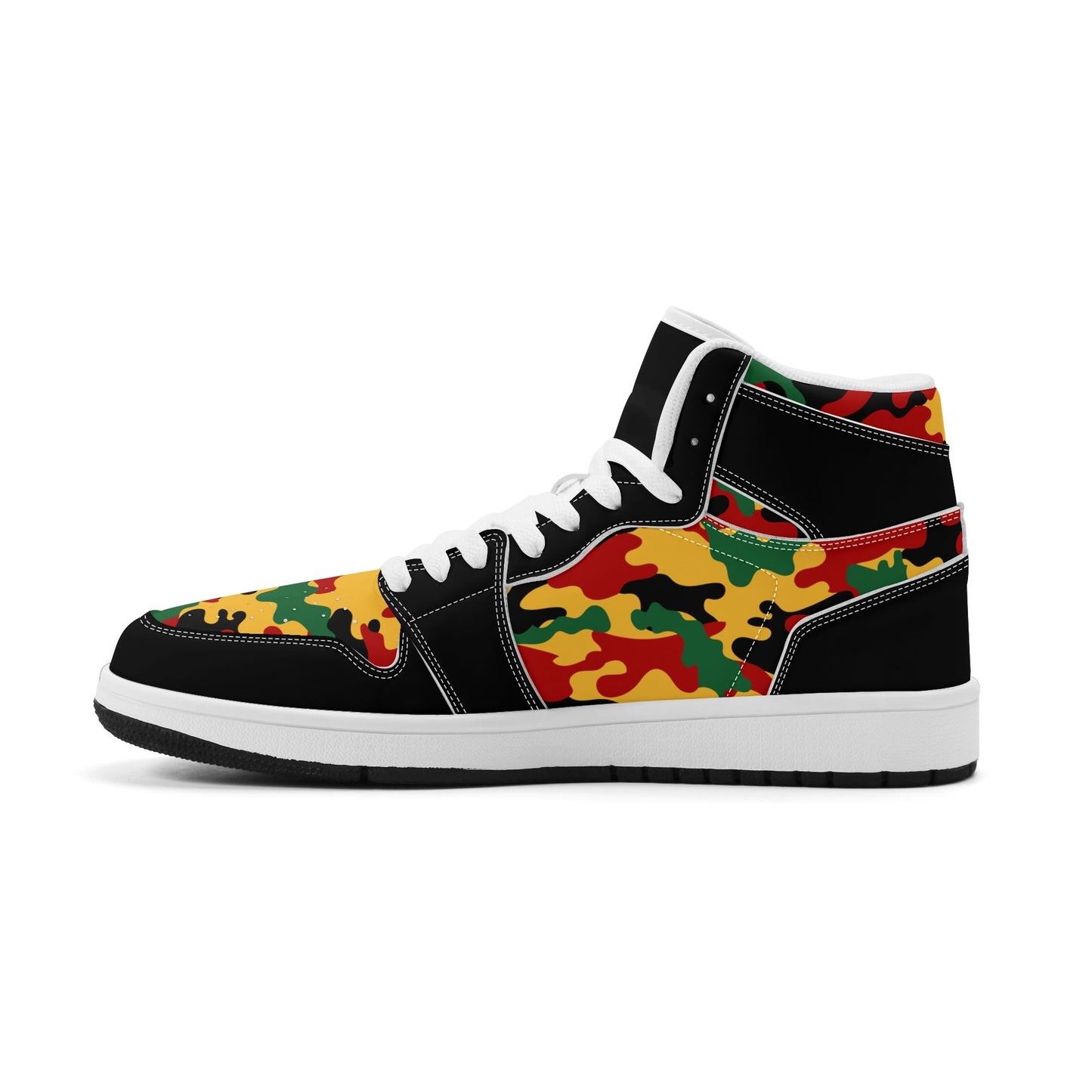 Rasta Black Shoes with camo print in black colorway
