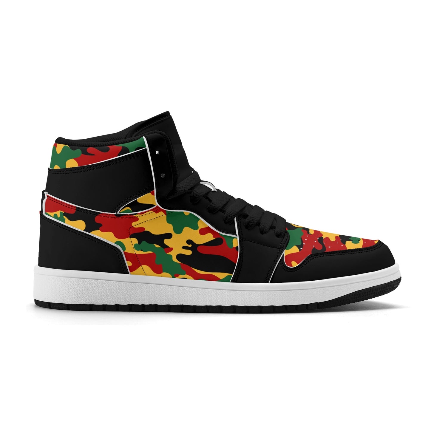 Rasta Black Shoes with camo print in black colorway