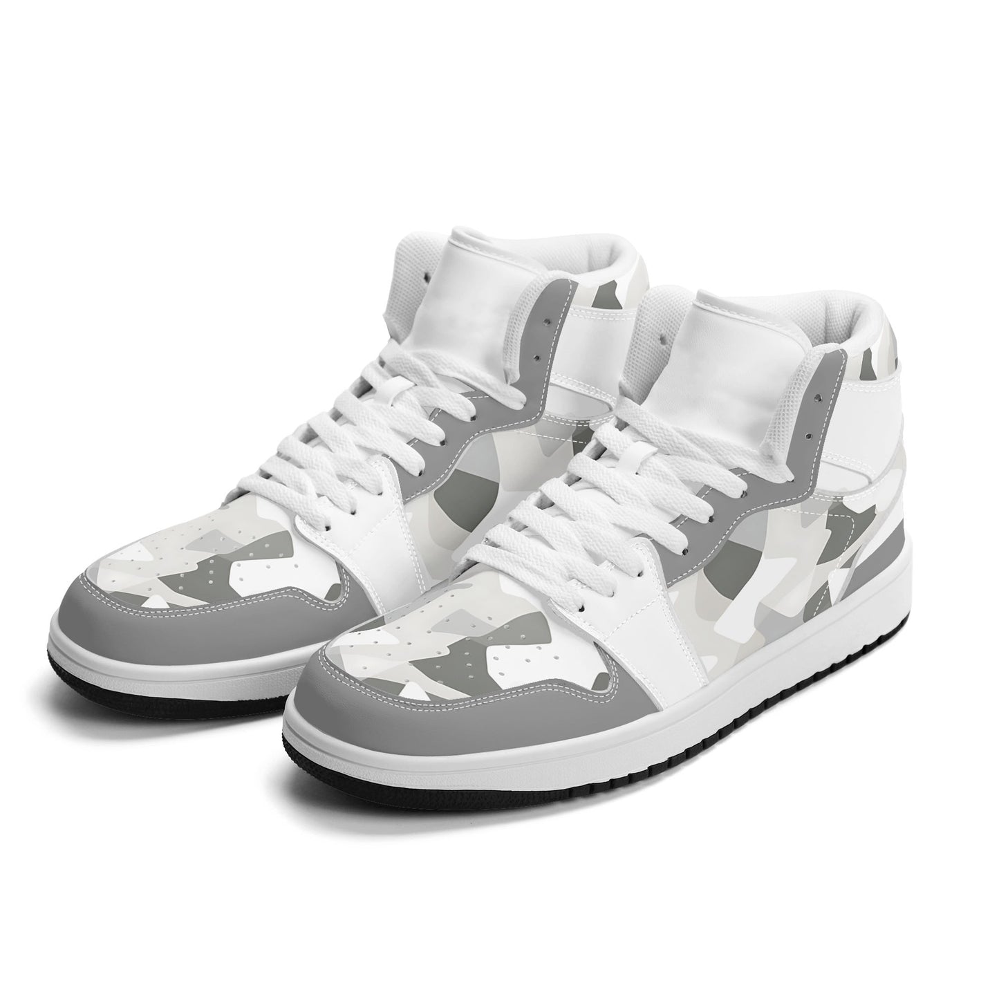 All White Shoes with camo print in white colorway