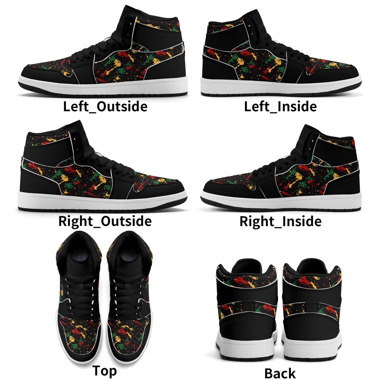 Black Splatter Shoes in black colorway