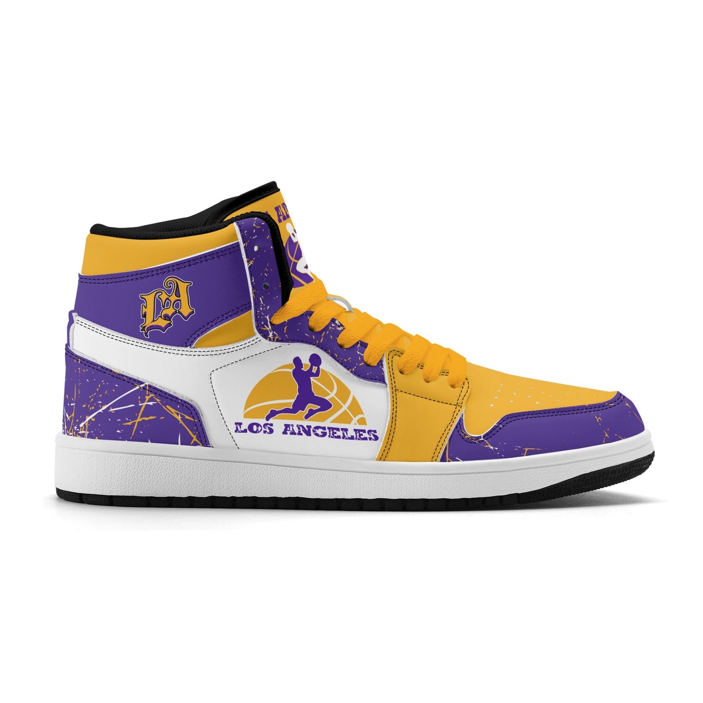 Los Angeles Purple Gold Shoes in gold/purple colorway
