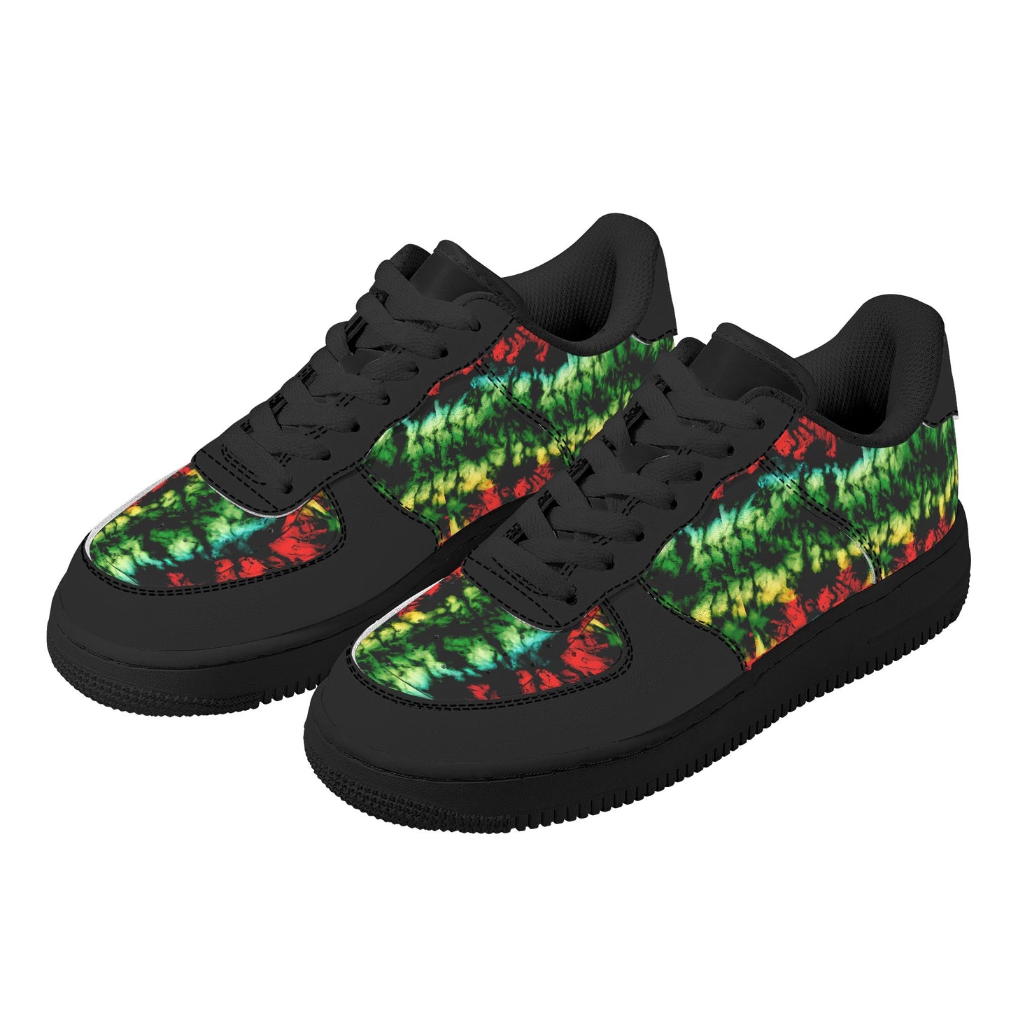 Rasta Paint Stripes Shoes striped accents in red/gold/green colorway