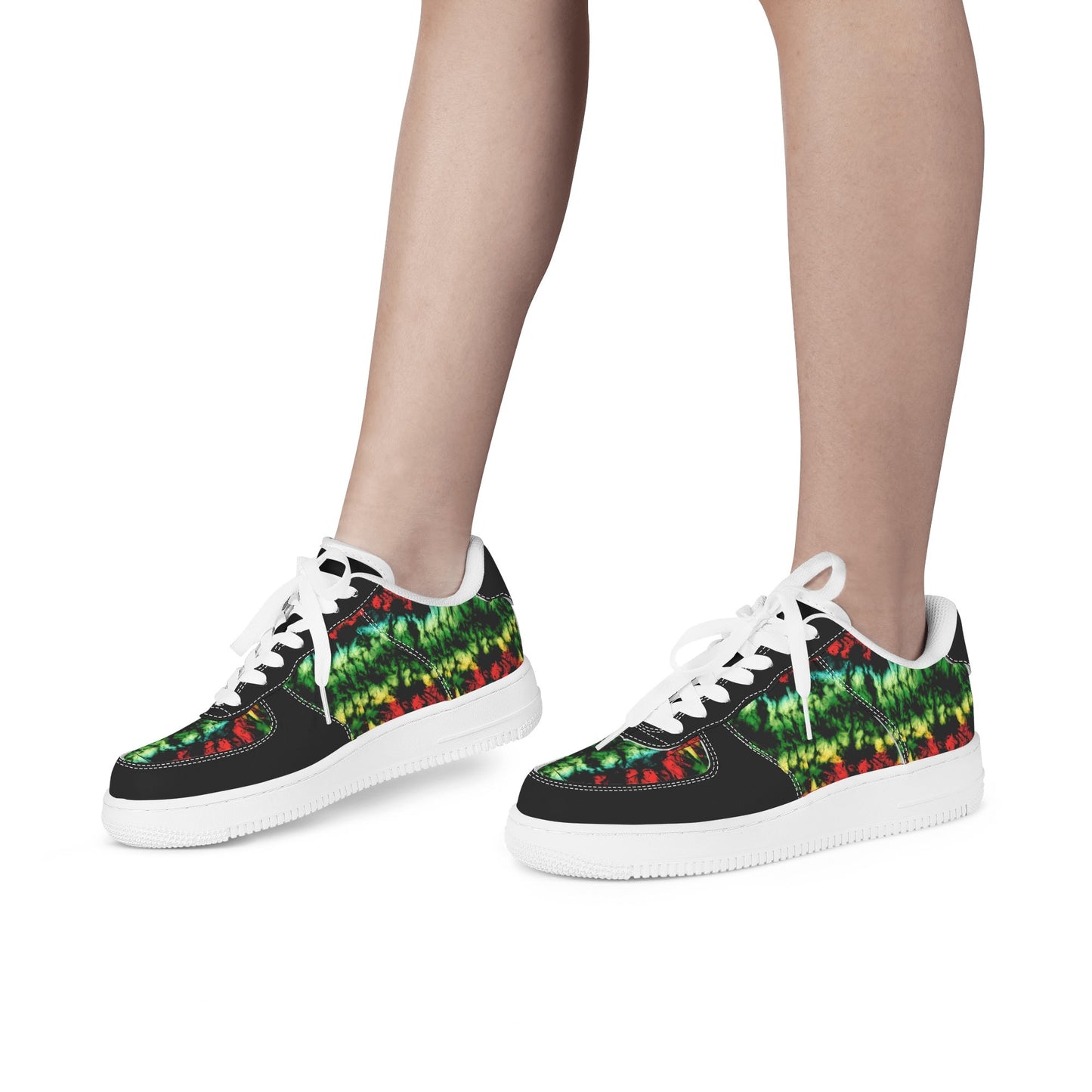 Rasta Paint Stripes Shoes striped accents in red/gold/green colorway