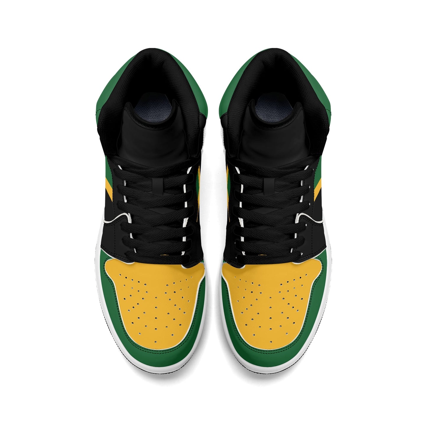 Jamaica Flag Shoes flag colors in black/green/gold colorway