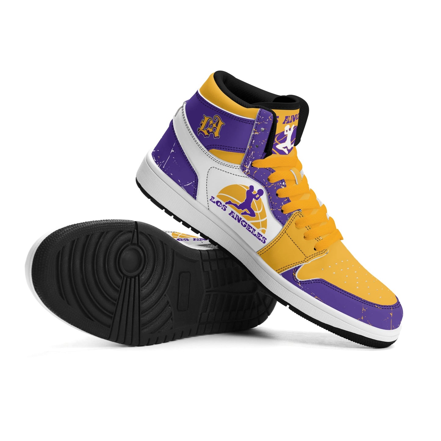 Los Angeles Purple Gold Shoes in gold/purple colorway
