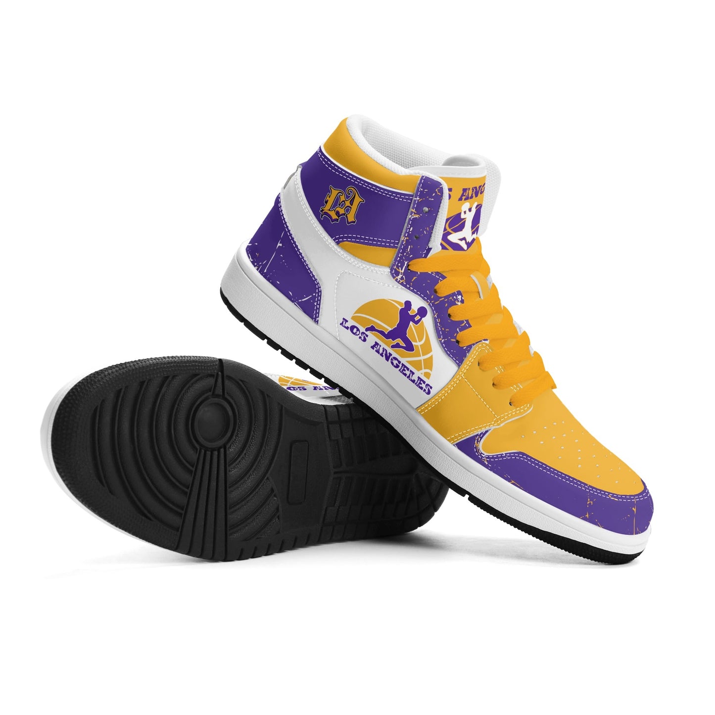 Los Angeles Purple Gold Shoes in gold/purple colorway