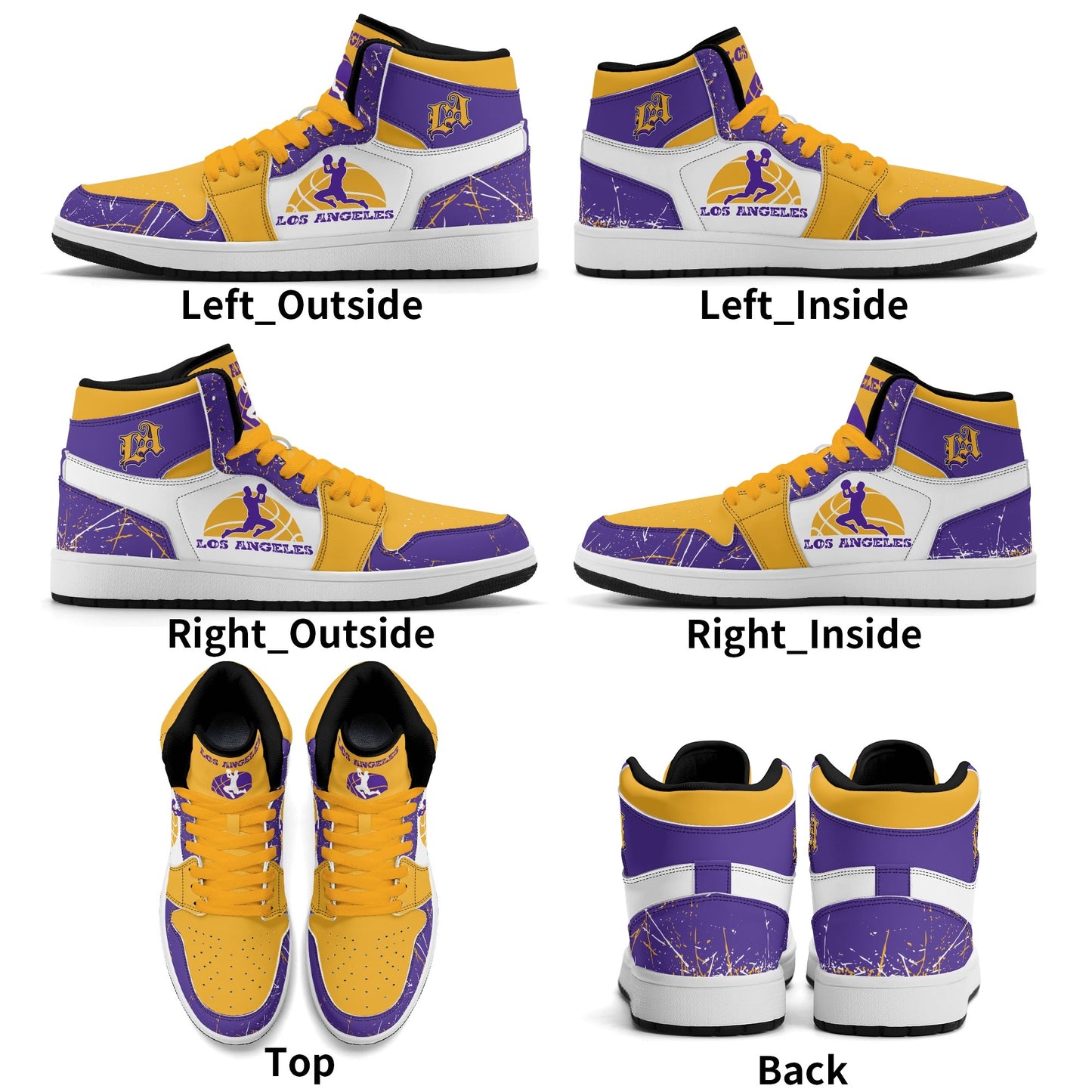 Los Angeles Purple Gold Shoes in gold/purple colorway