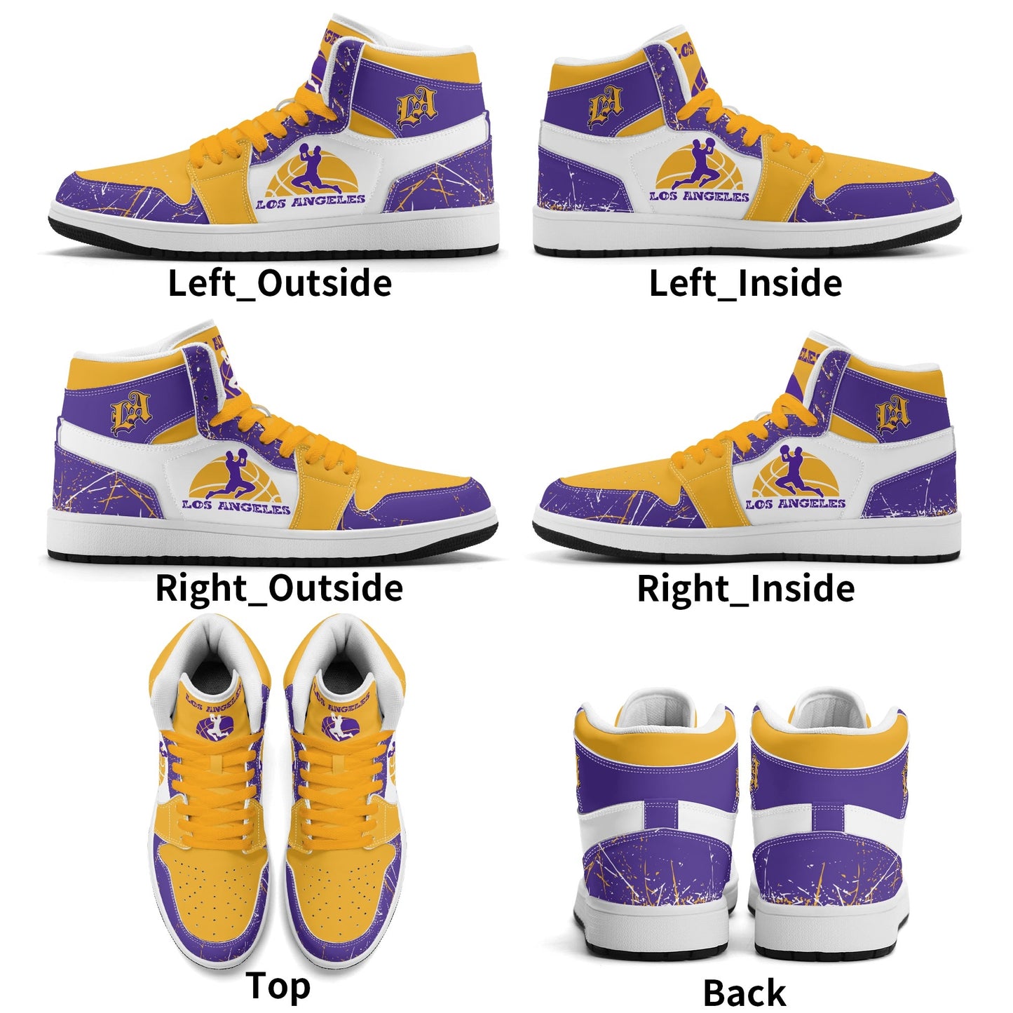 Los Angeles Purple Gold Shoes in gold/purple colorway