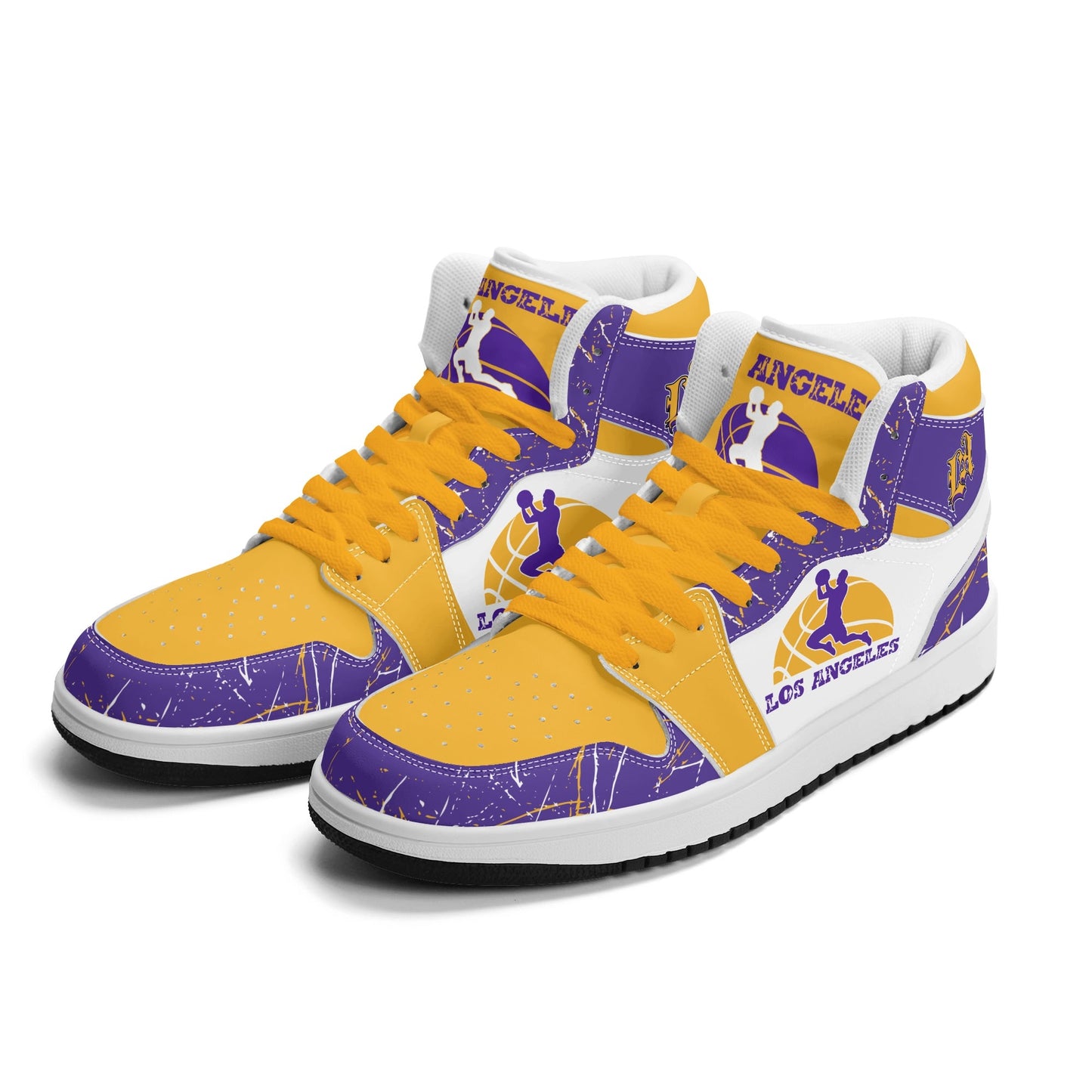Los Angeles Purple Gold Shoes in gold/purple colorway