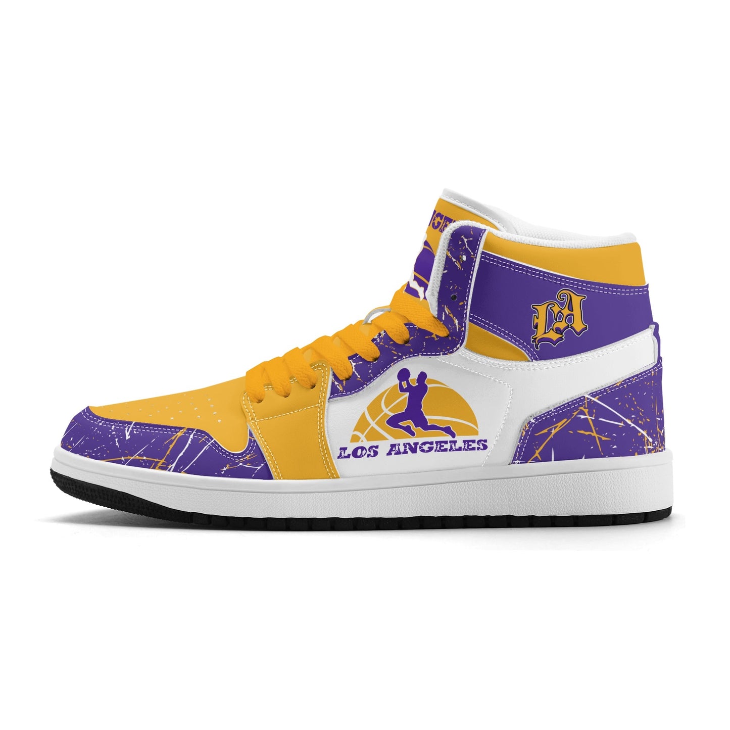 Los Angeles Purple Gold Shoes in gold/purple colorway