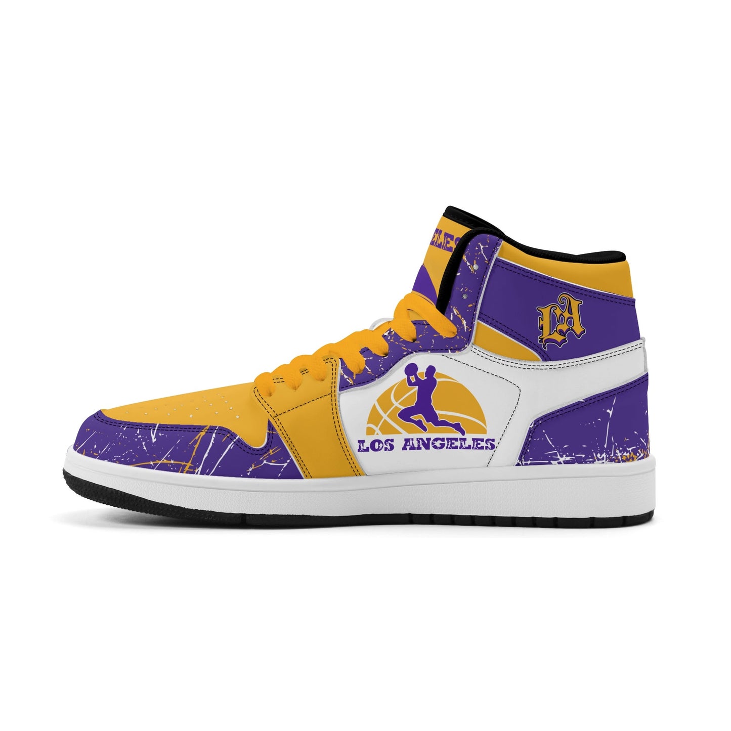Los Angeles Purple Gold Shoes in gold/purple colorway
