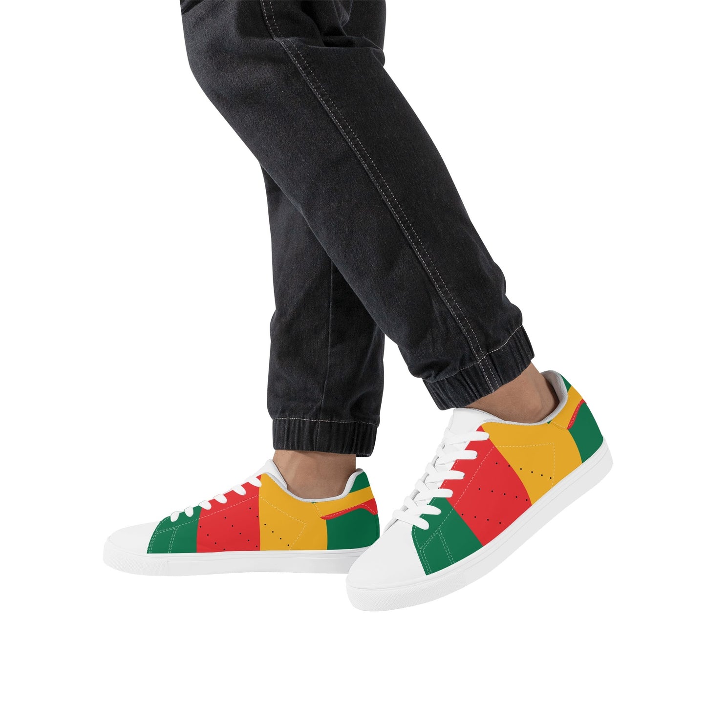 Rasta Stripes White Shoes striped accents in white colorway