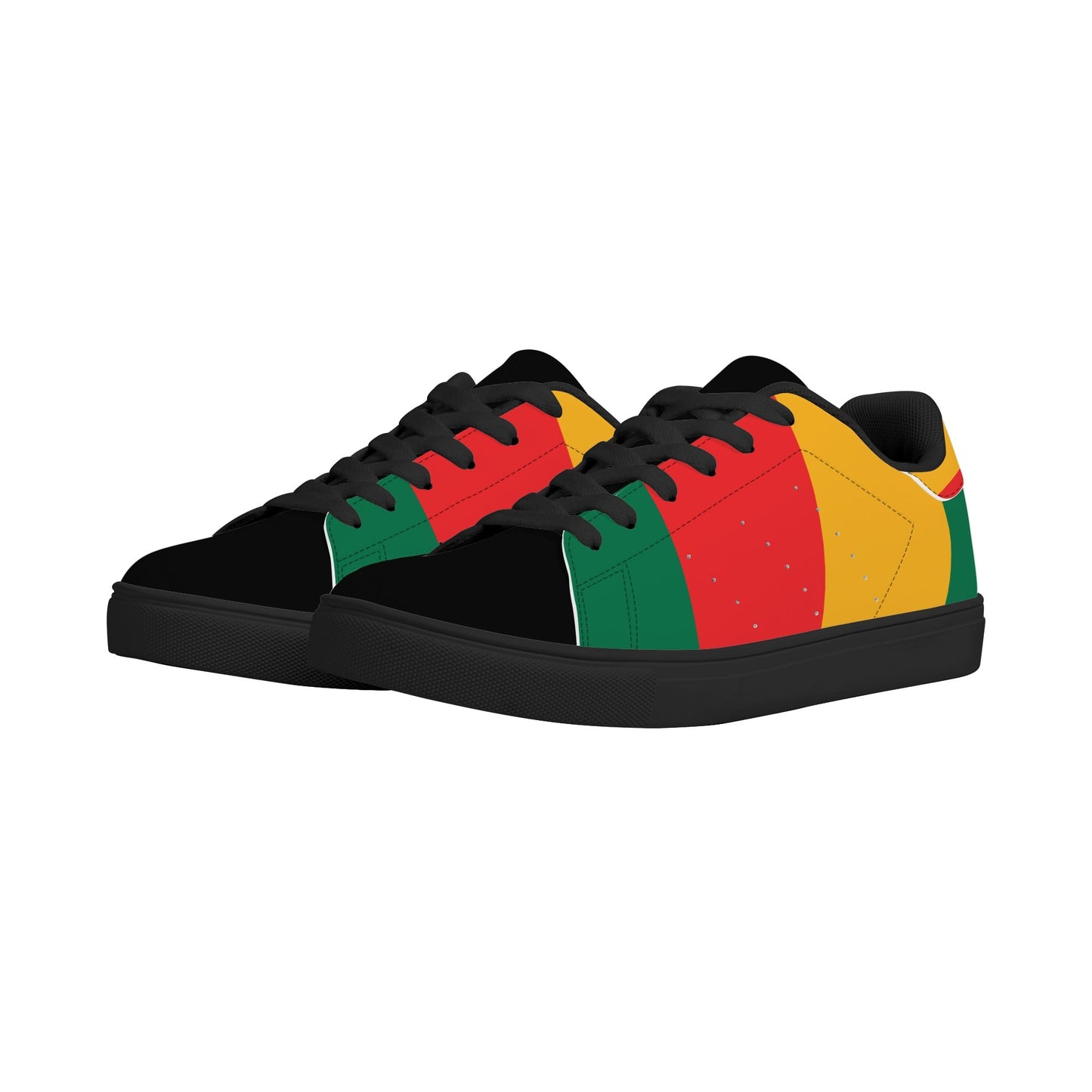 Rasta Stripes Black Shoes striped accents in black colorway