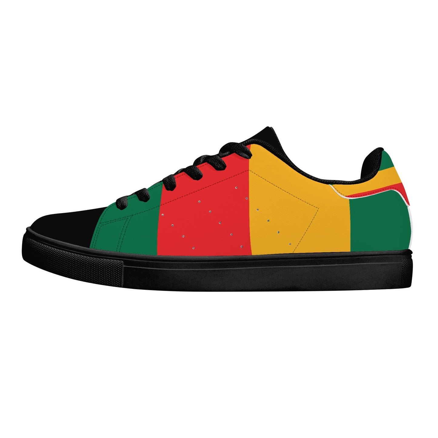 Rasta Stripes Black Shoes striped accents in black colorway