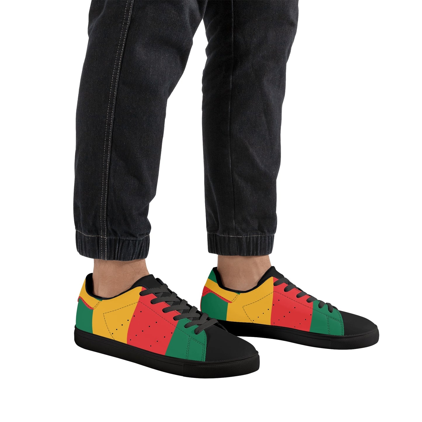 Rasta Stripes Black Shoes striped accents in black colorway
