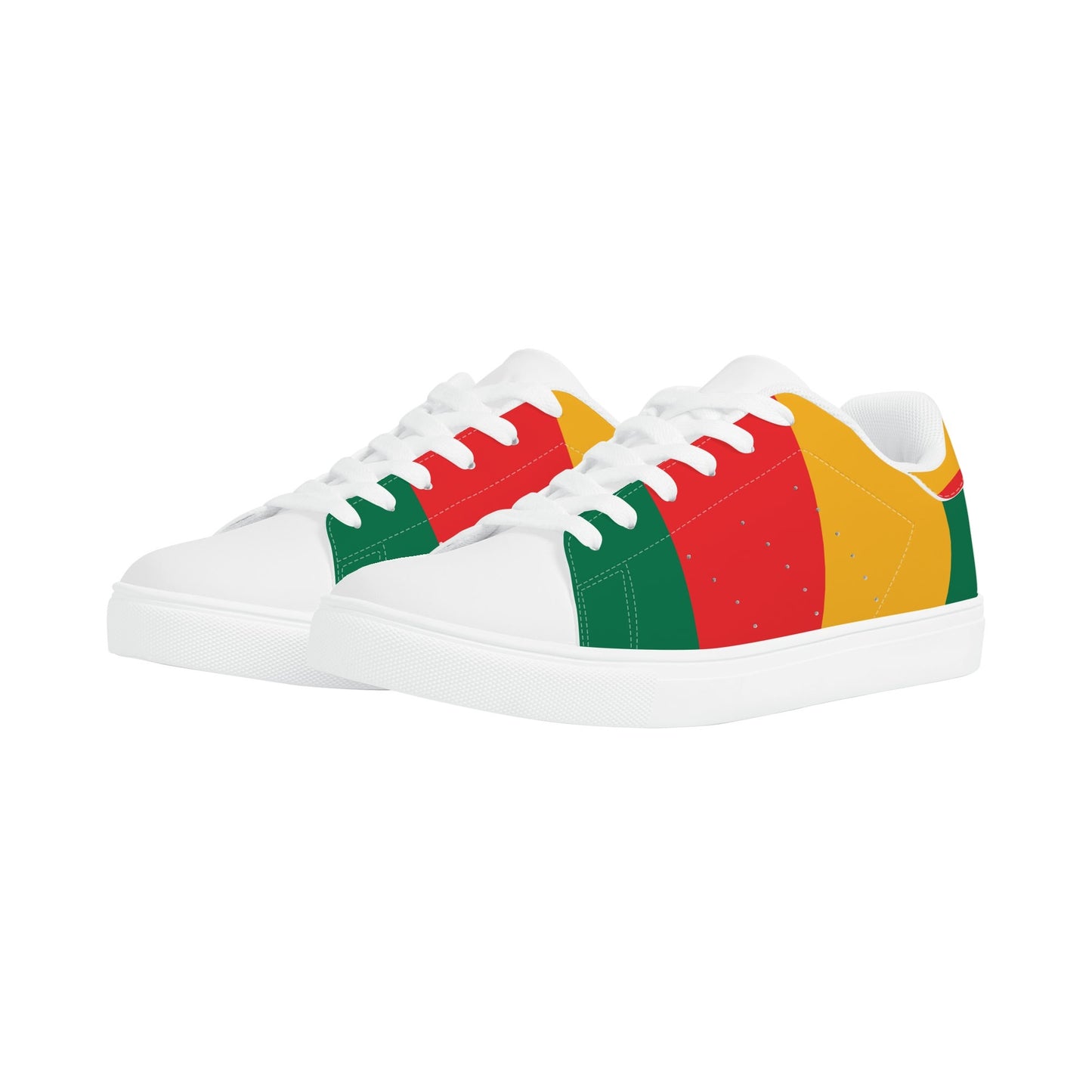 Rasta Stripes White Shoes striped accents in white colorway