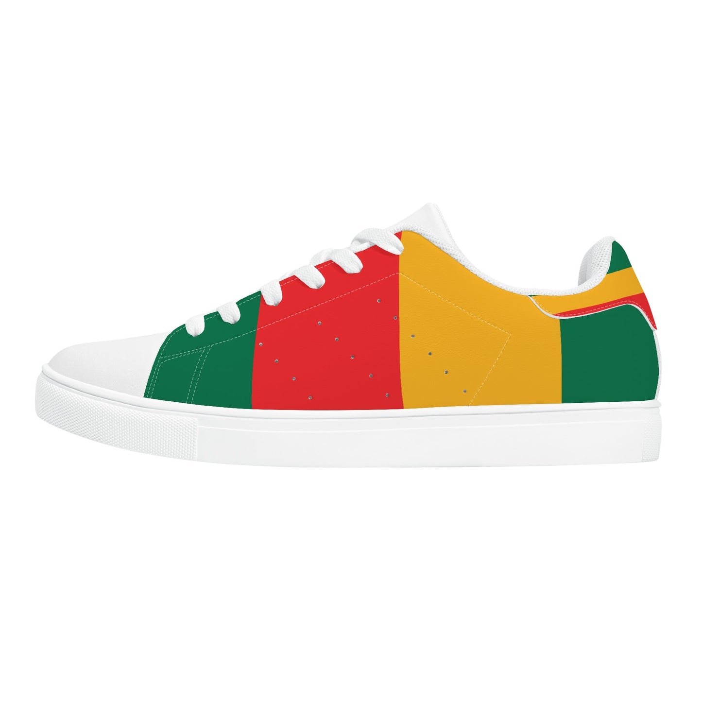 Rasta Stripes White Shoes striped accents in white colorway