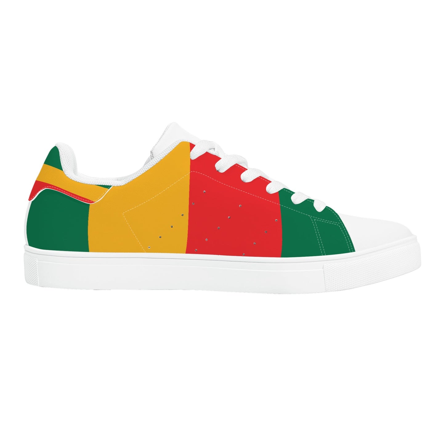 Rasta Stripes White Shoes striped accents in white colorway