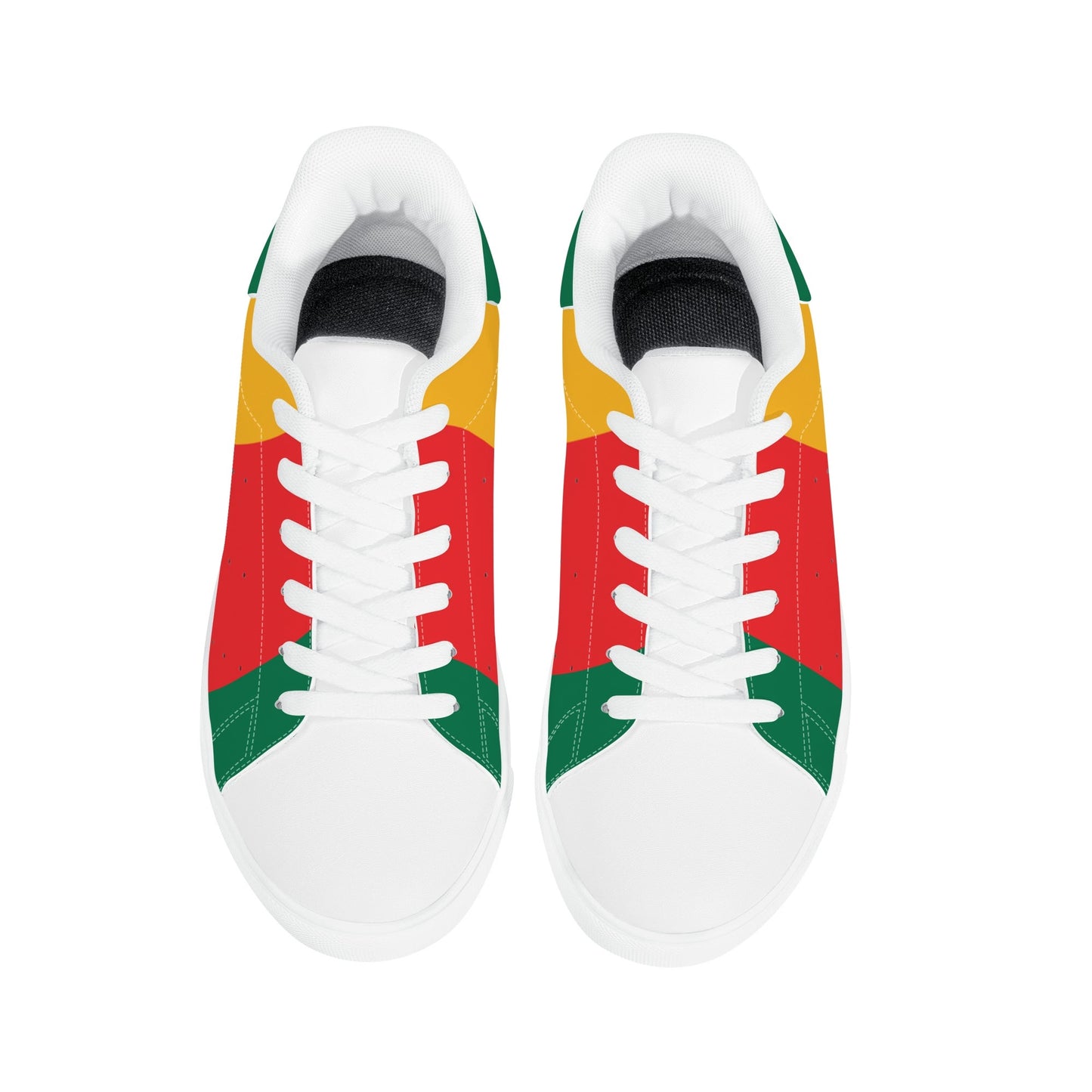 Rasta Stripes White Shoes striped accents in white colorway