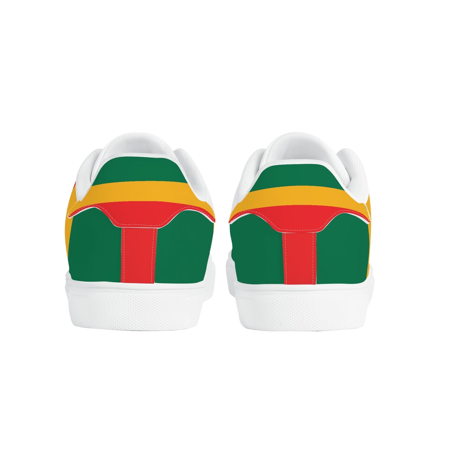 Rasta Stripes White Shoes striped accents in white colorway