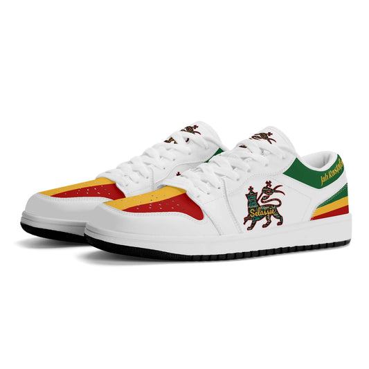 Lion Of Judah White Shoes with lion graphic in white colorway