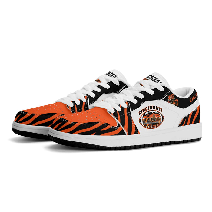 Cincinnati Football-Inspired Low Top Sneakers White - Jamrock Low