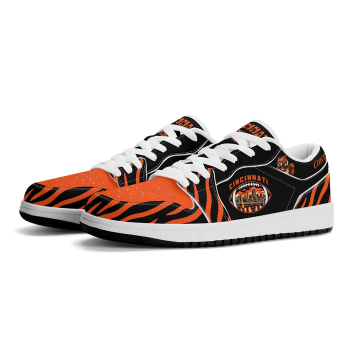 Cincinnati Football-Inspired Low Top Sneakers Black - Jamrock Low