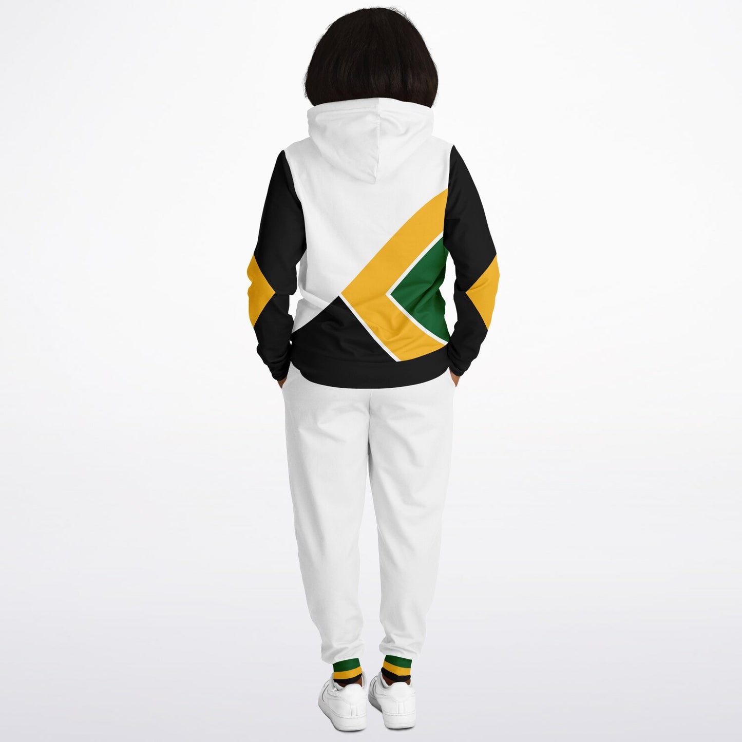 Jamaica Pullover Hoodie & Jogger Set - Trelawny Trim White - Casual