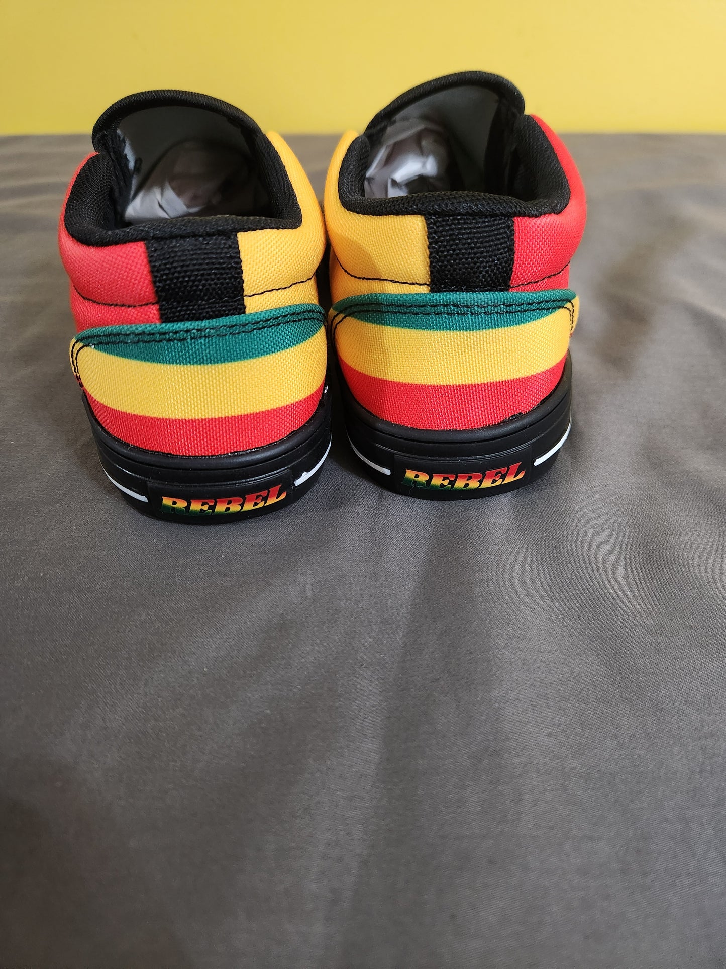 Rasta Colored Slip On Shoes - Size 7 Women