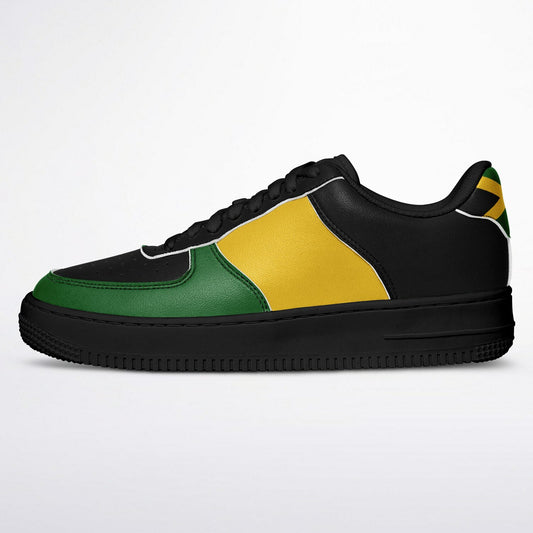 Jamaica Roots Shoes in black/green/gold colorway