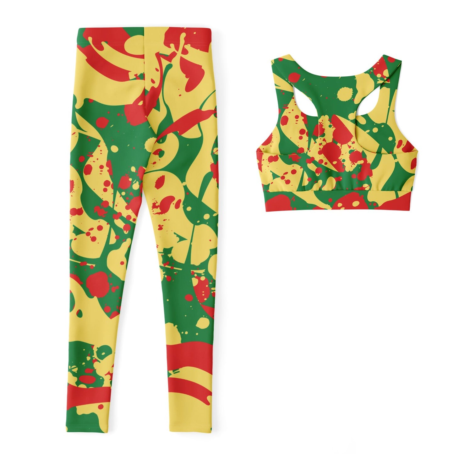 Rasta Padded Sports Bra & Leggings Set