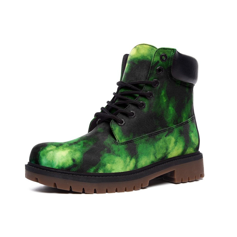 Black & Green Suede Boots Shoes in black/green colorway