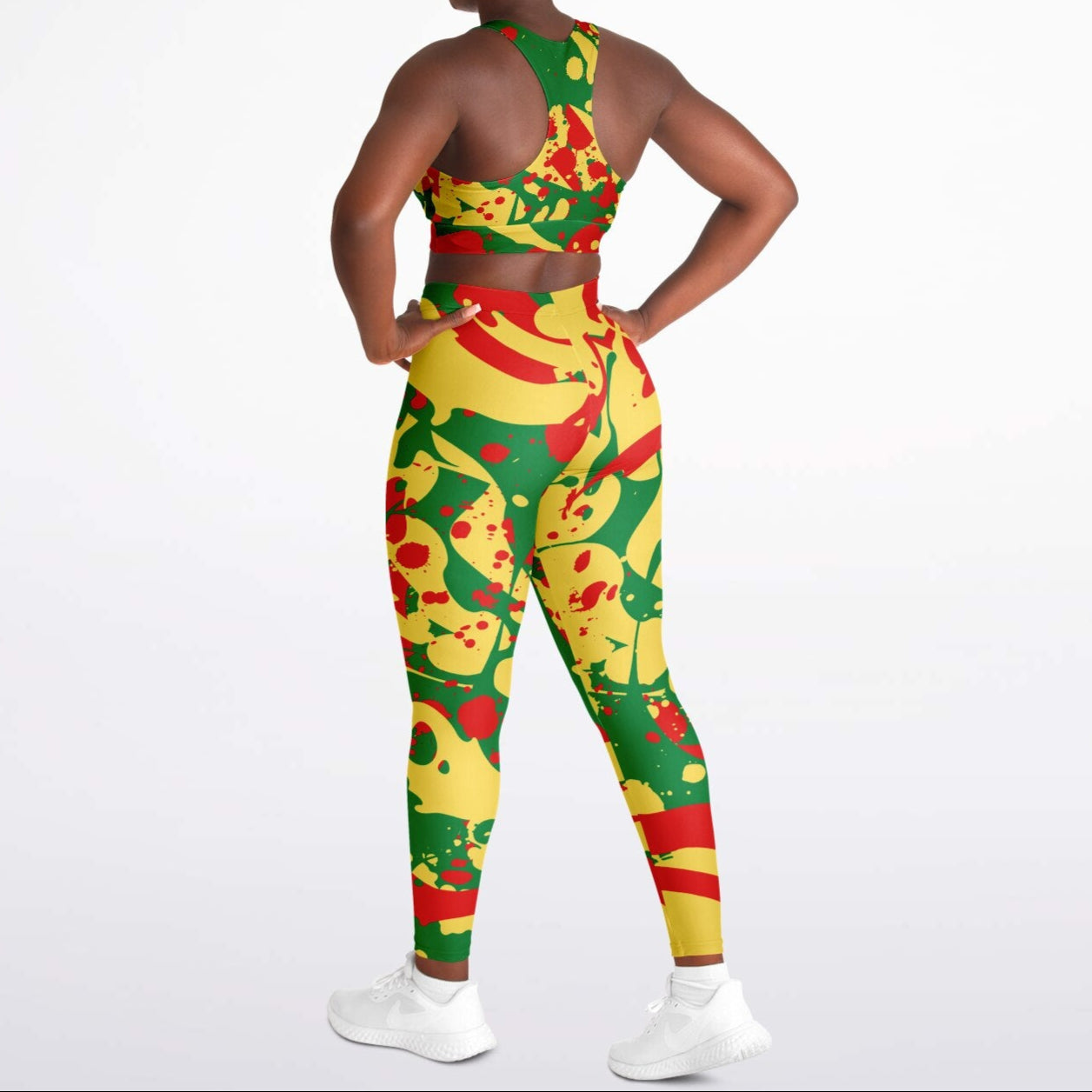 Rasta Padded Sports Bra & Leggings Set