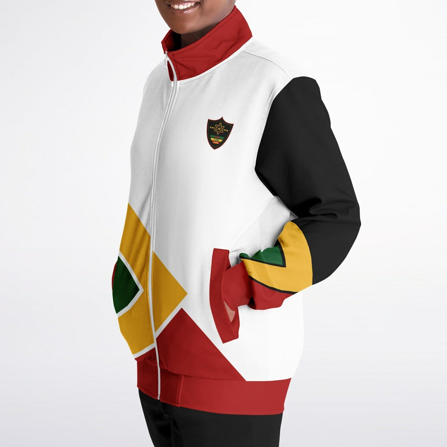 Rasta Track Jacket - Blue Mountain Block White - Athletic