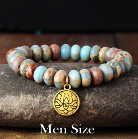 Jasper Lotus Bracelet 10mm