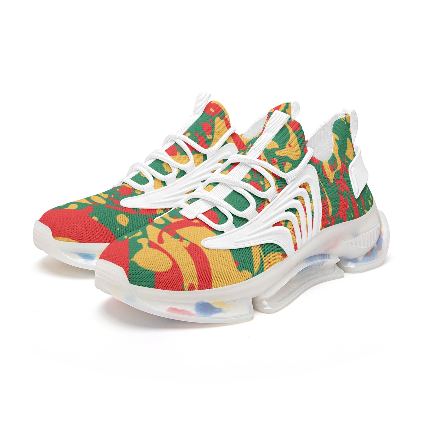 Rasta Splash Shoes in red/gold/green colorway