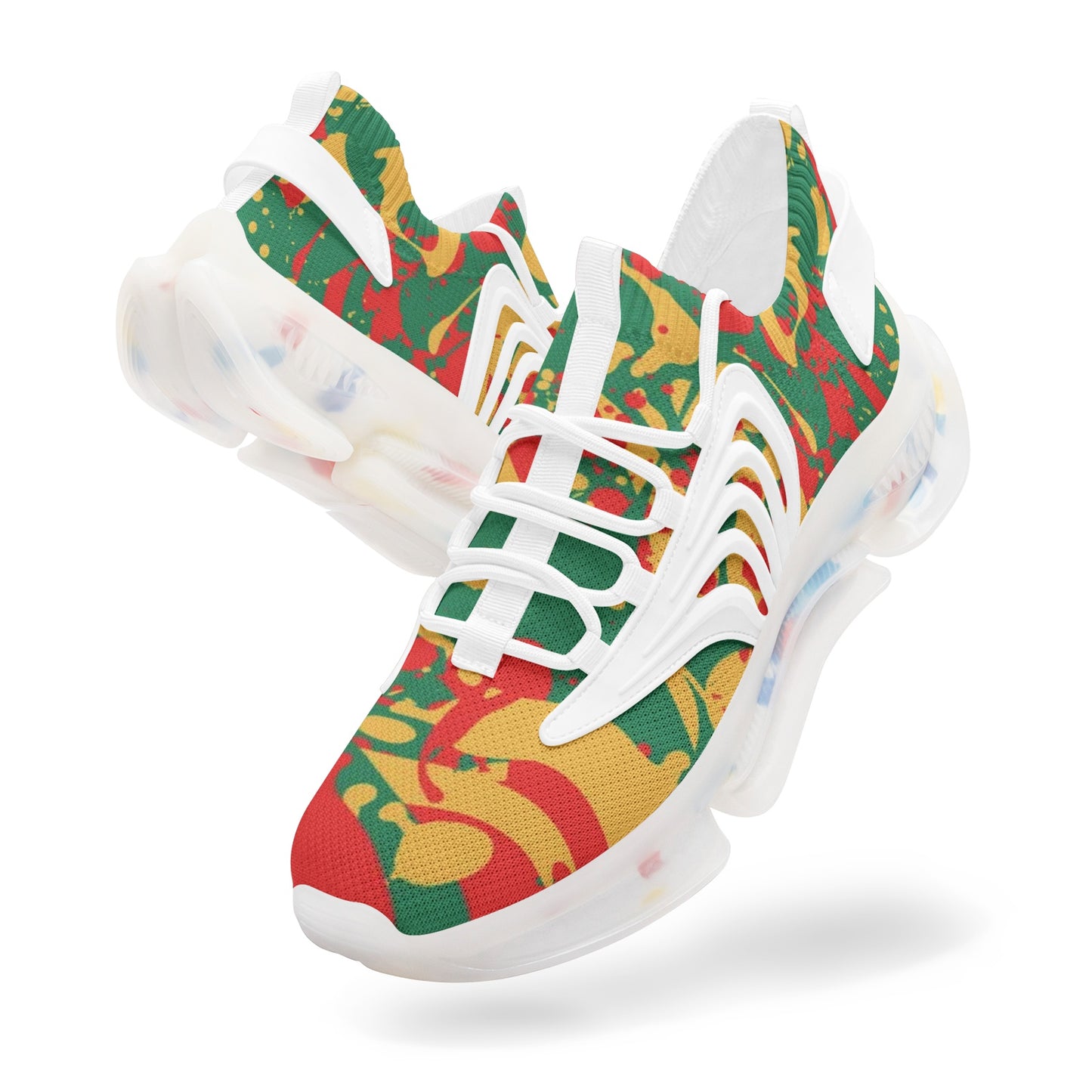 Rasta Splash Shoes in red/gold/green colorway