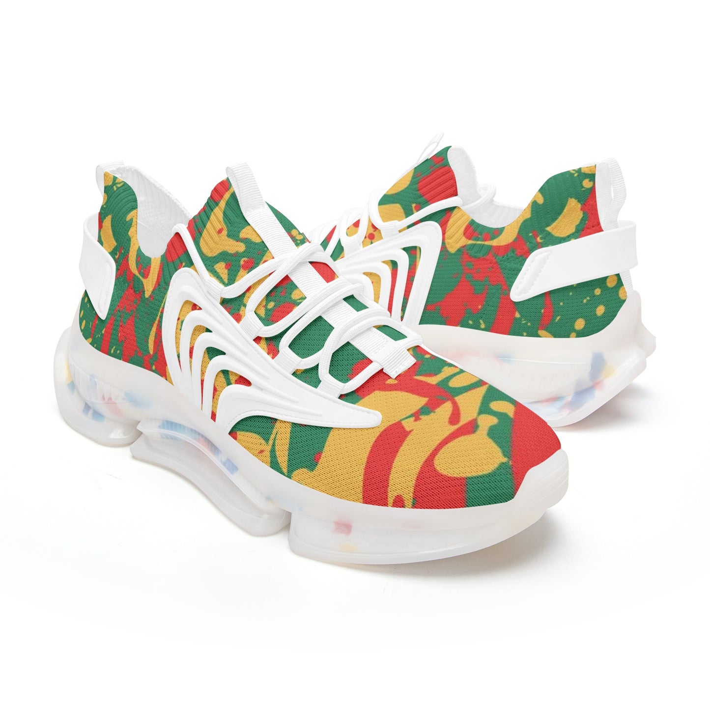 Rasta Splash Shoes in red/gold/green colorway