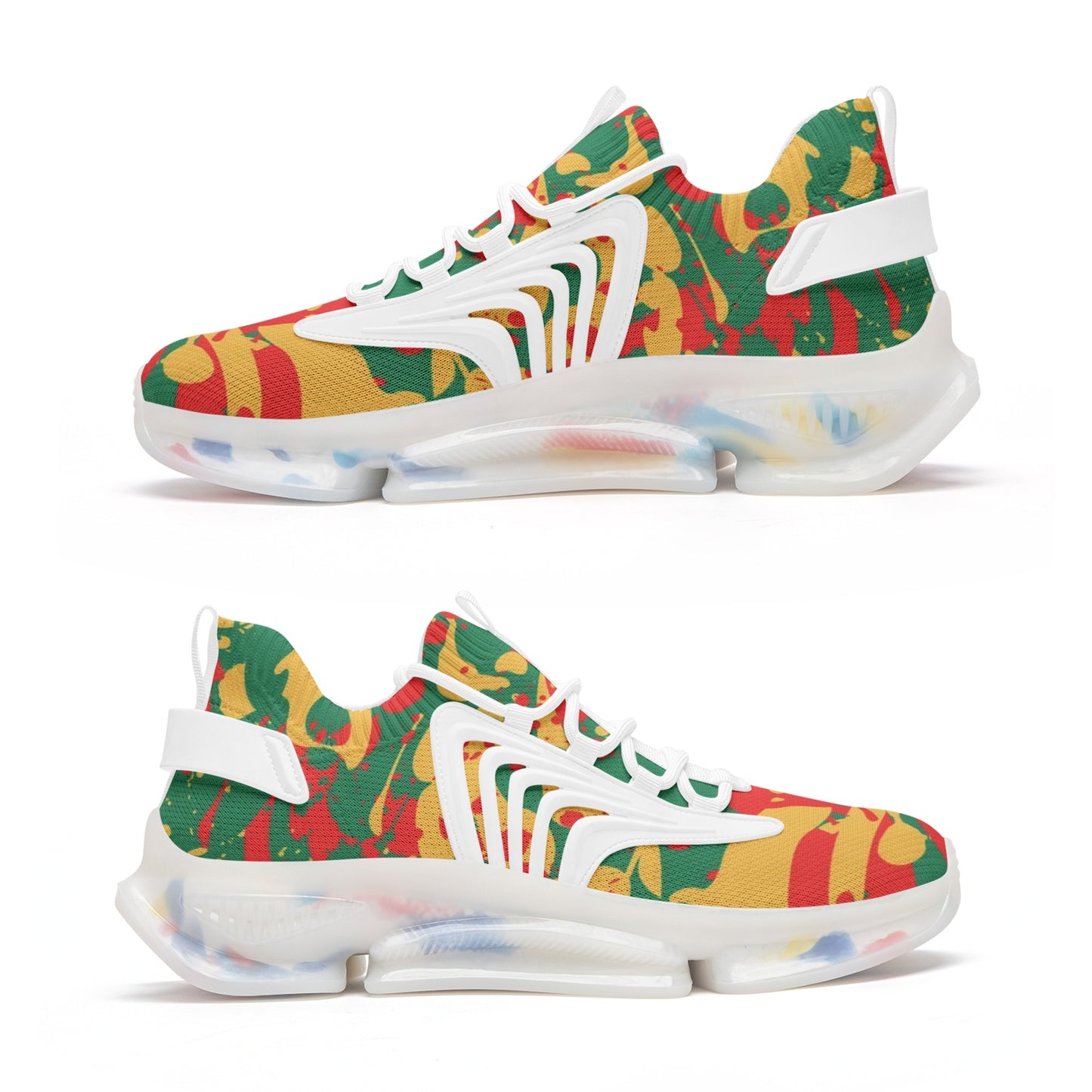 Rasta Splash Shoes in red/gold/green colorway