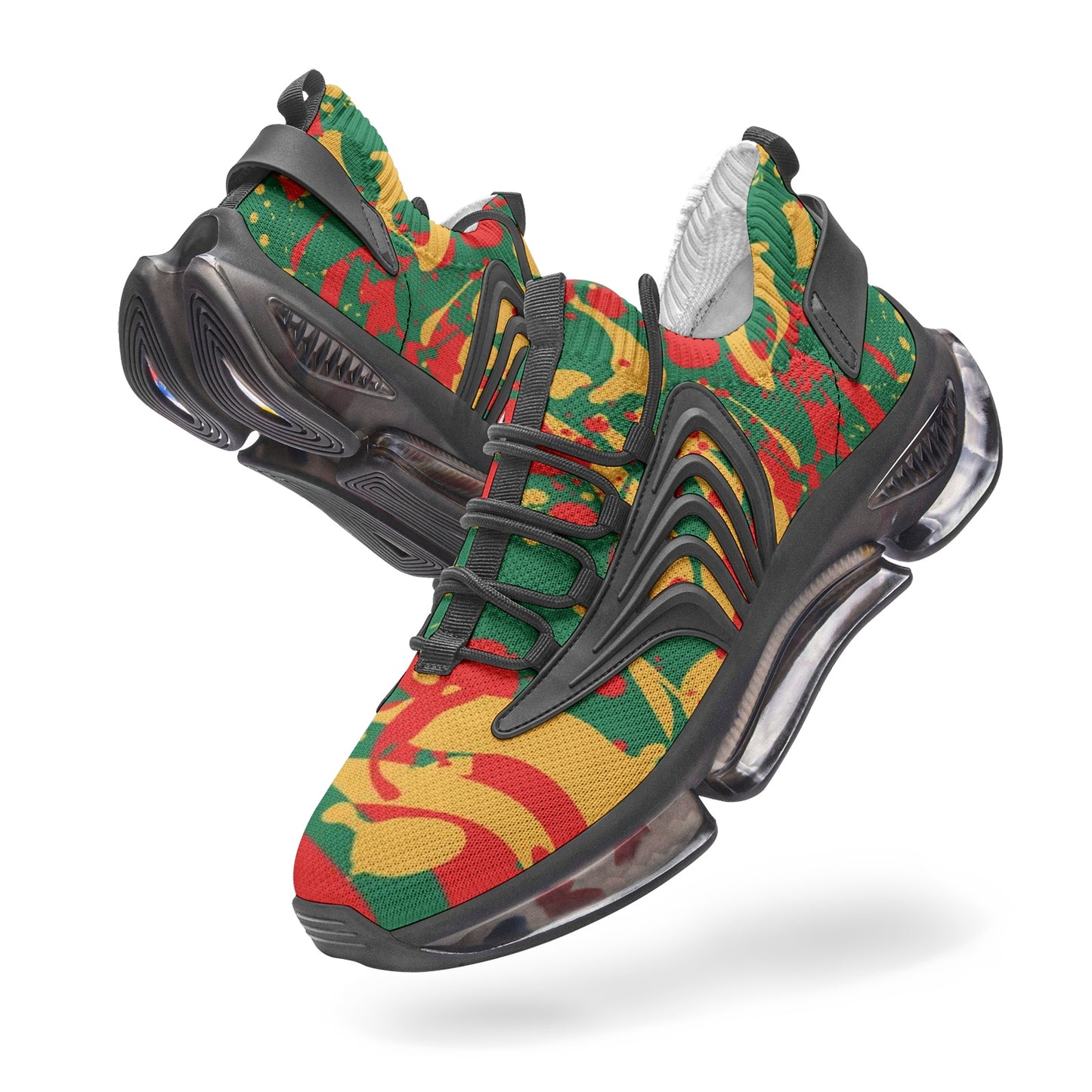 Rasta Splash Shoes in red/gold/green colorway
