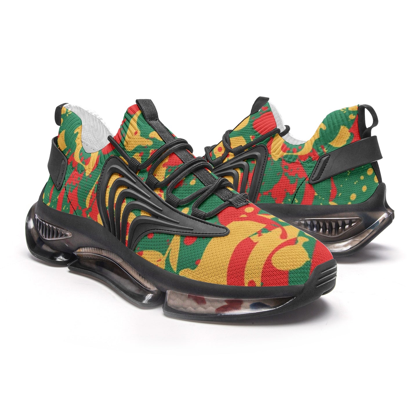 Rasta Splash Shoes in red/gold/green colorway