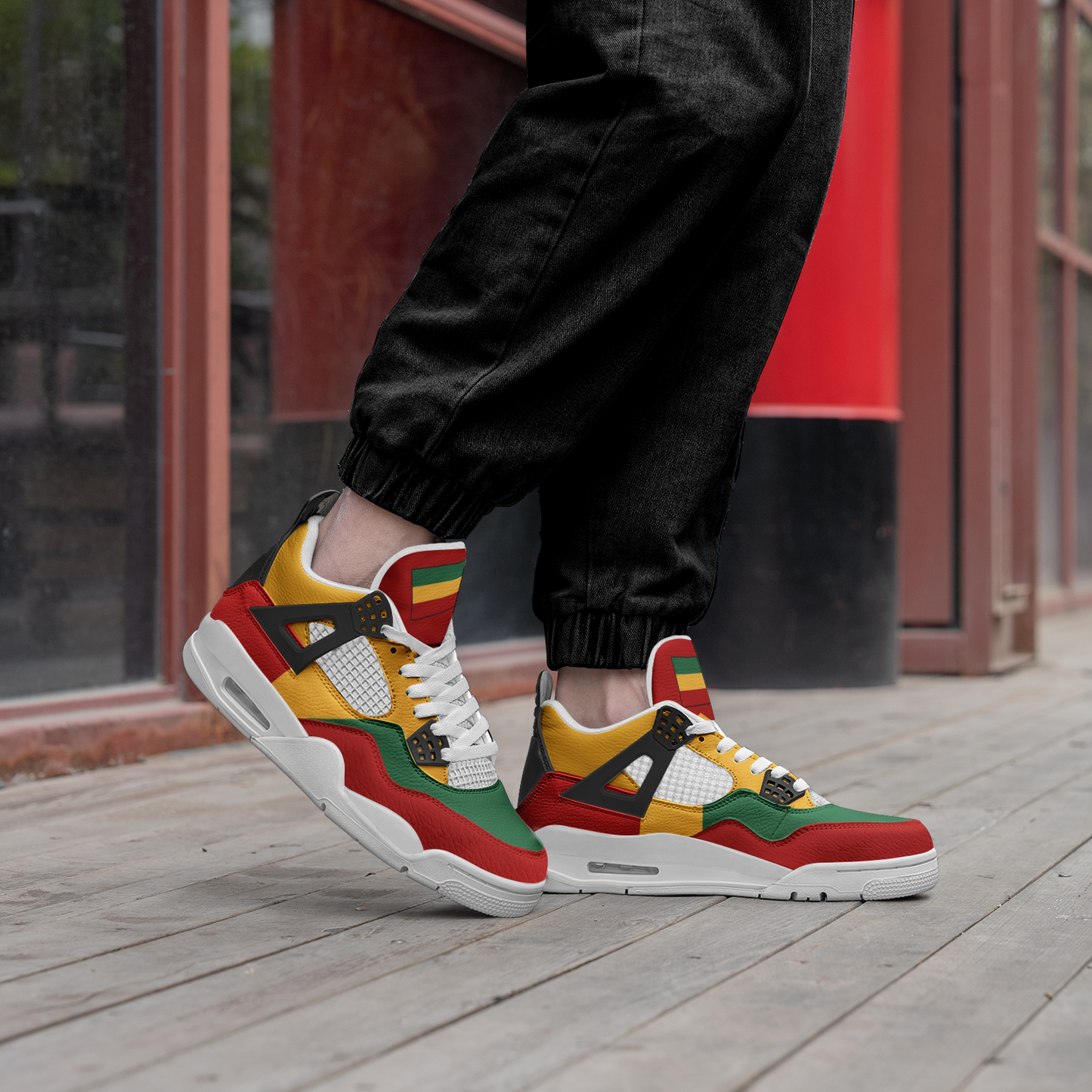 Rasta Flag Shoes flag colors in red/gold/green colorway