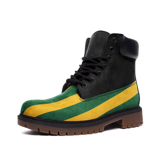 Jamaica Stripe Shoes striped accents in black/green/gold colorway