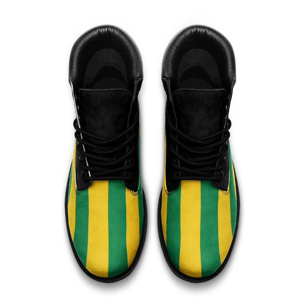 Jamaica Stripe Shoes striped accents in black/green/gold colorway